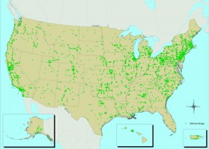 Map of structurally deficient bridges