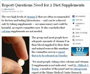 New York Times on Vitamin D
