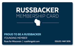 "Russbacker" membership card